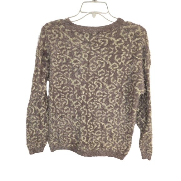 Victoria Women's Leopard Print Fuzzy Knit Sweater L XL - Picture 10 of 11